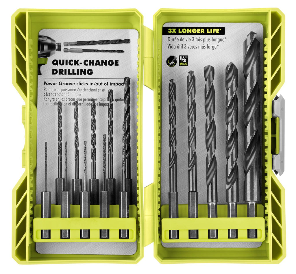 15 PC. Black Oxide Hex Shank Drill Bits