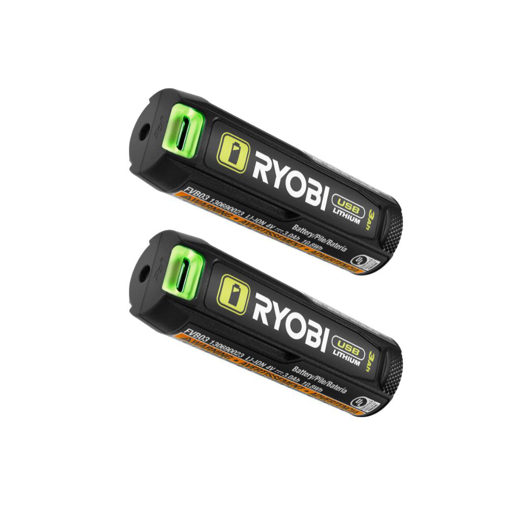 USB Lithium 3AH Lithium Rechargeable Battery (2-Pack)