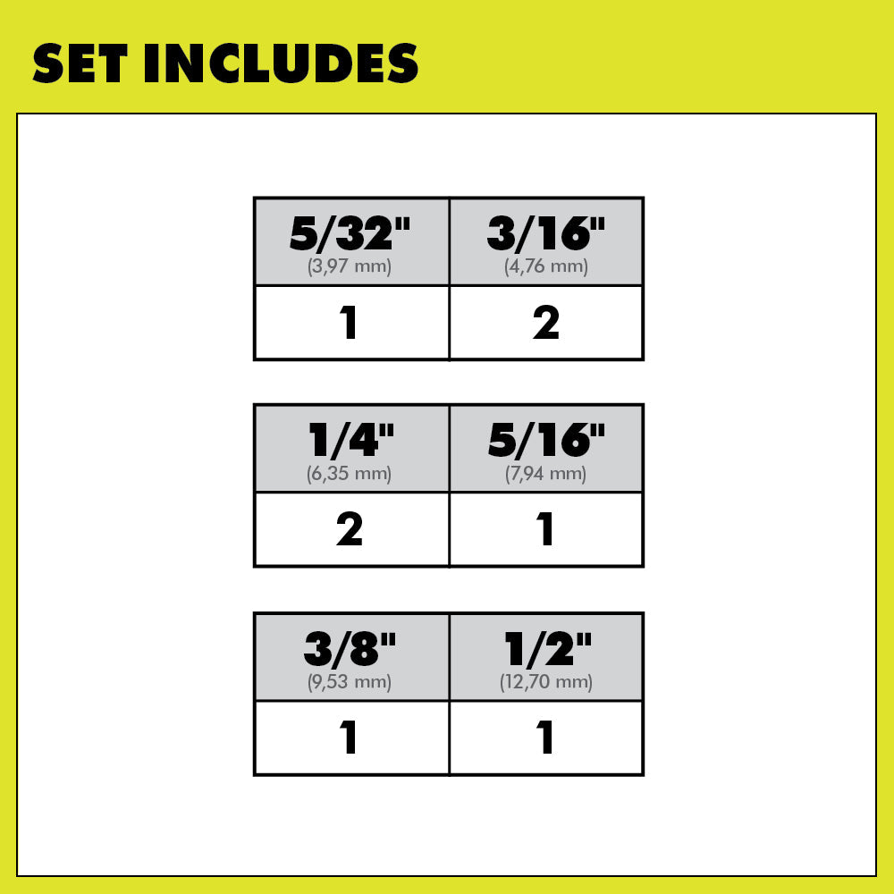 8 PC. SDS-Plus 6" 2-Cutter Drill Bit Set