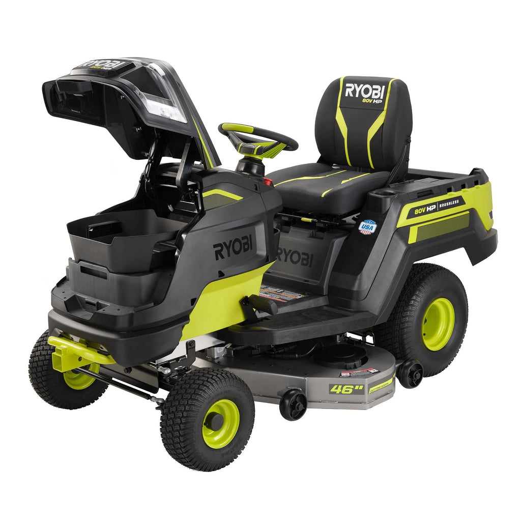 80V HP Brushless 46" Battery Cordless Electric Riding Lawn Tractor Kit