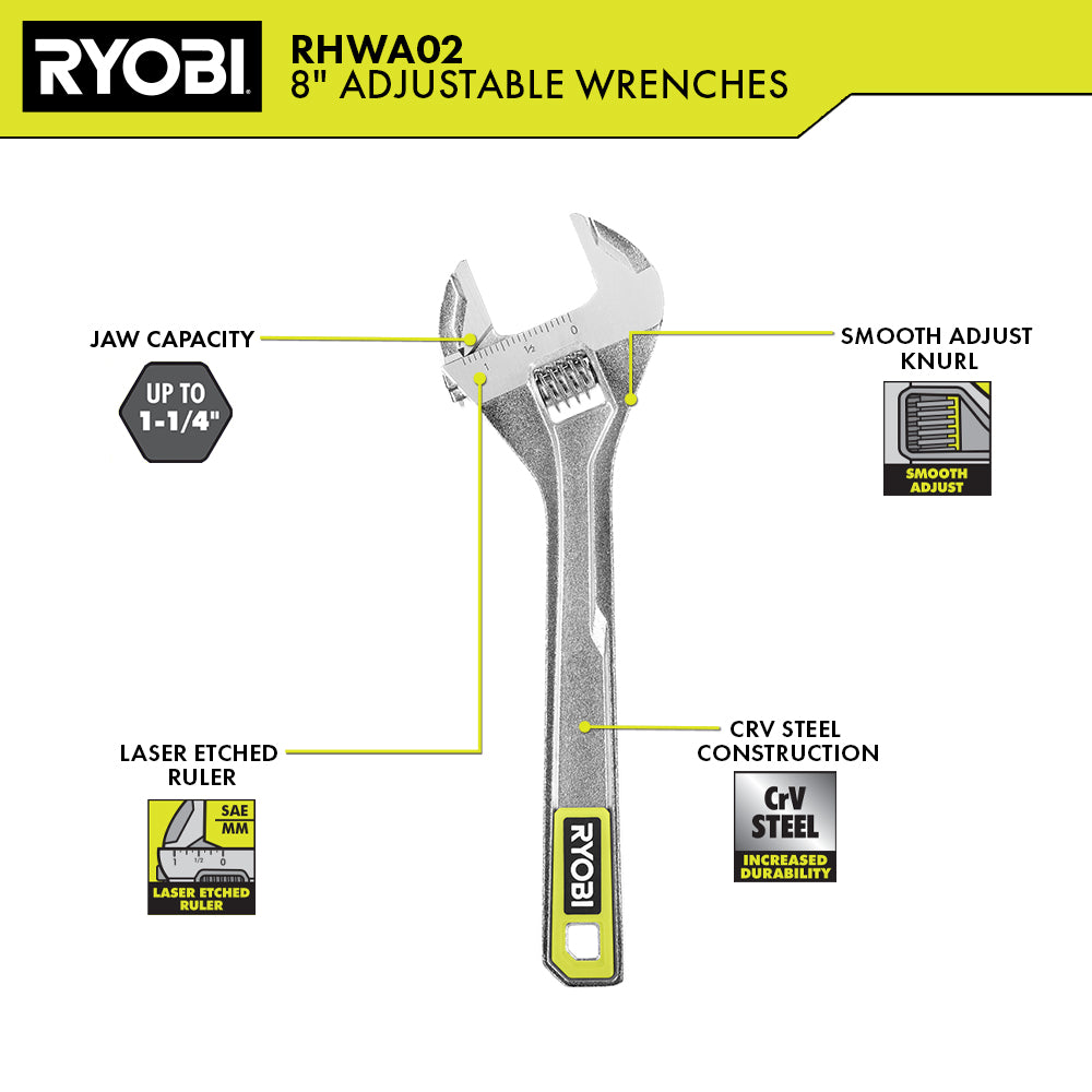 8" Adjustable Wrench