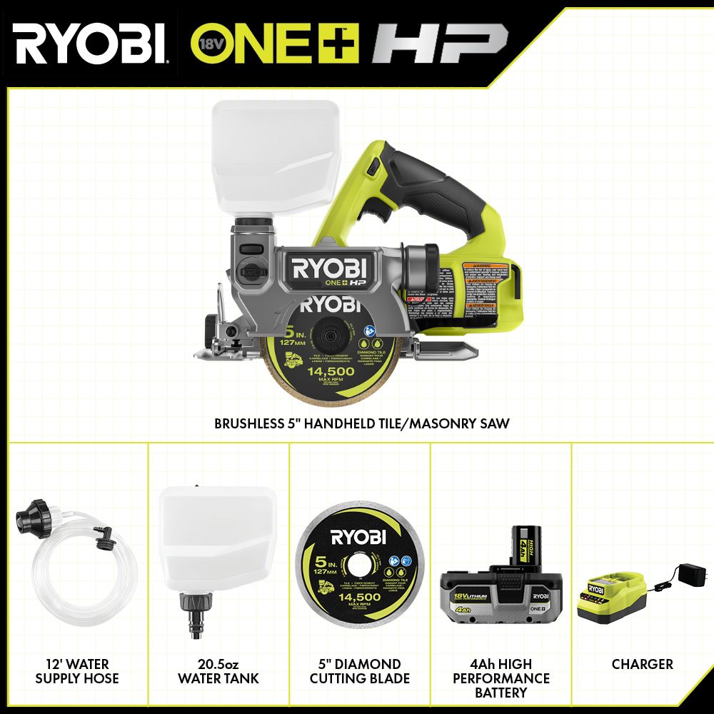 18V ONE+ Brushless 5" Handheld Tile/Masonry Saw Kit