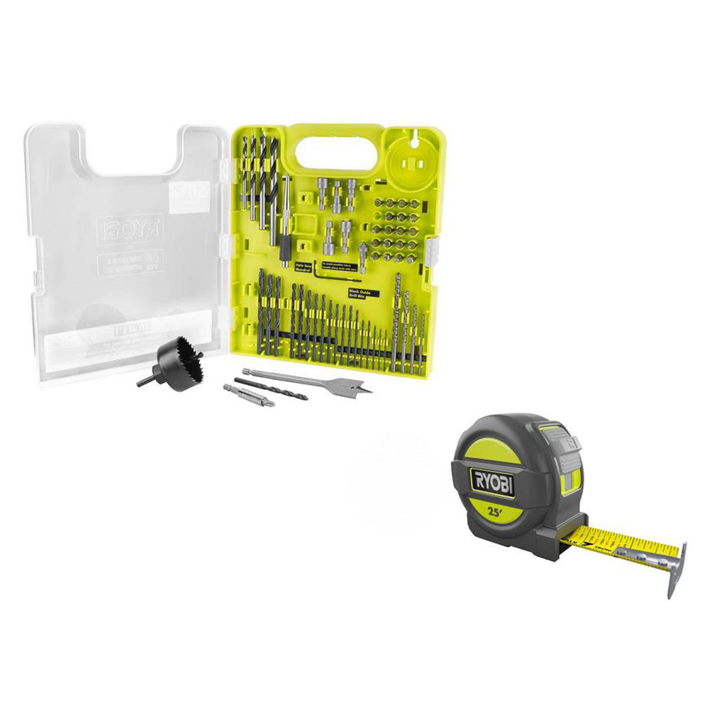 Multi-Material Drill and Drive Kit (60-Piece) with Bonus 25 FT. Tape Measure