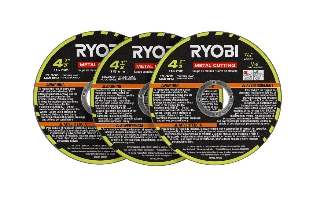 3 PC. 4-1/2" Metal Cutting Wheel Set