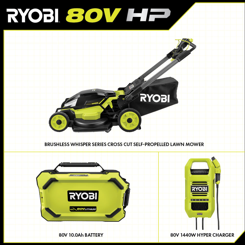 80V HP Brushless 30" Self-Propelled Multi-Blade Mower Kit