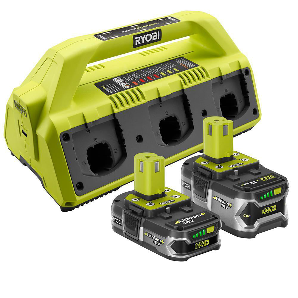 18V ONE+ 6-Port Dual Chemistry Supercharger Kit (1) 4.0 Ah LITHIUM+ and (1) 1.5 Ah Compact LITHIUM+ Batteries