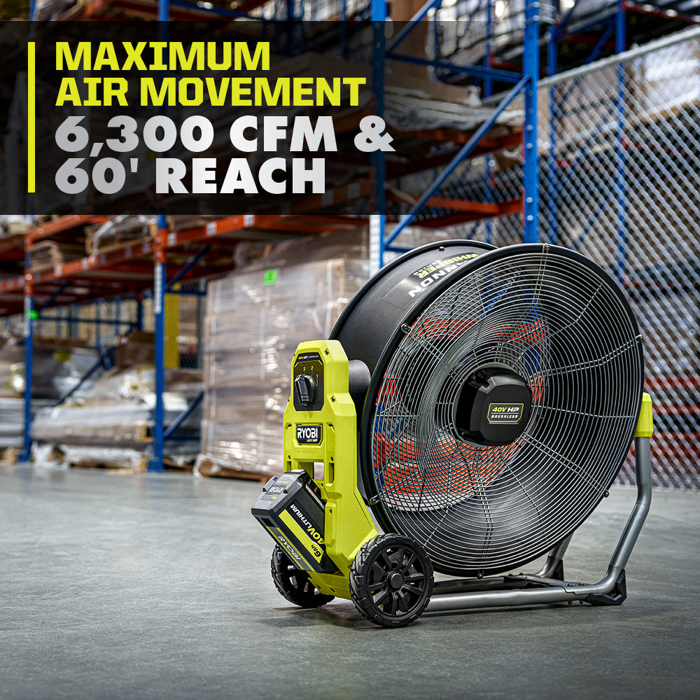 40V HP Brushless Hybrid WHISPER SERIES 20" Air Cannon Fan