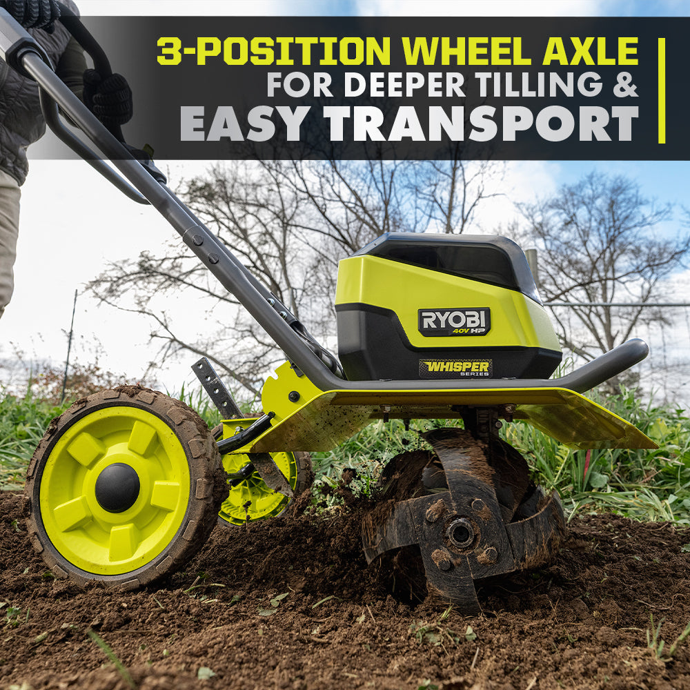 40V HP Brushless WHISPER SERIES 16" Front Tine Tiller Kit