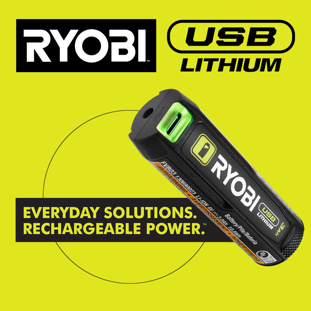 USB Lithium 3AH Lithium Rechargeable Battery (2-Pack)