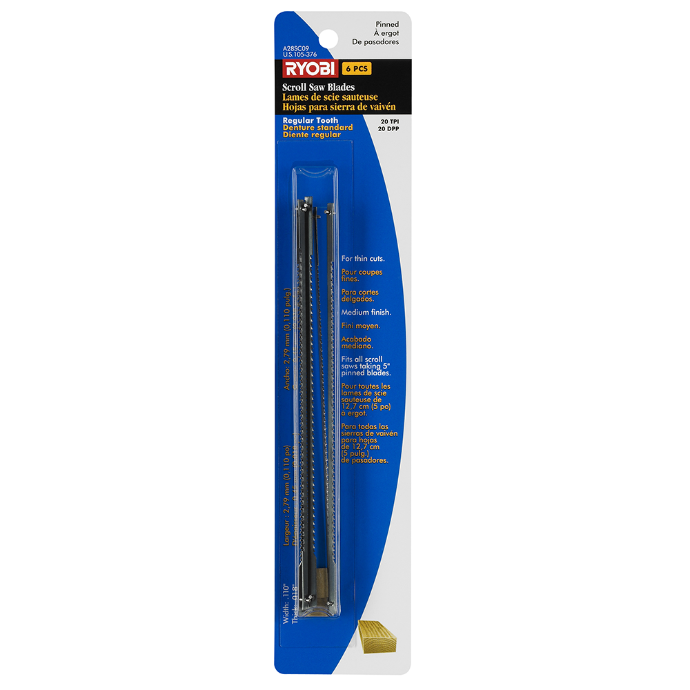 6 PC. Scroll Saw Blades