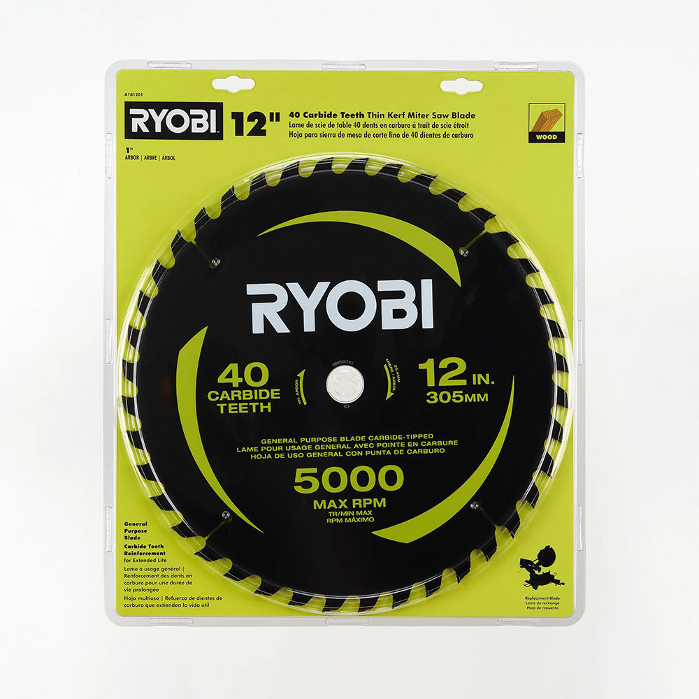 12" 40 Carbide Teeth Thin Kerf Miter Saw Blade