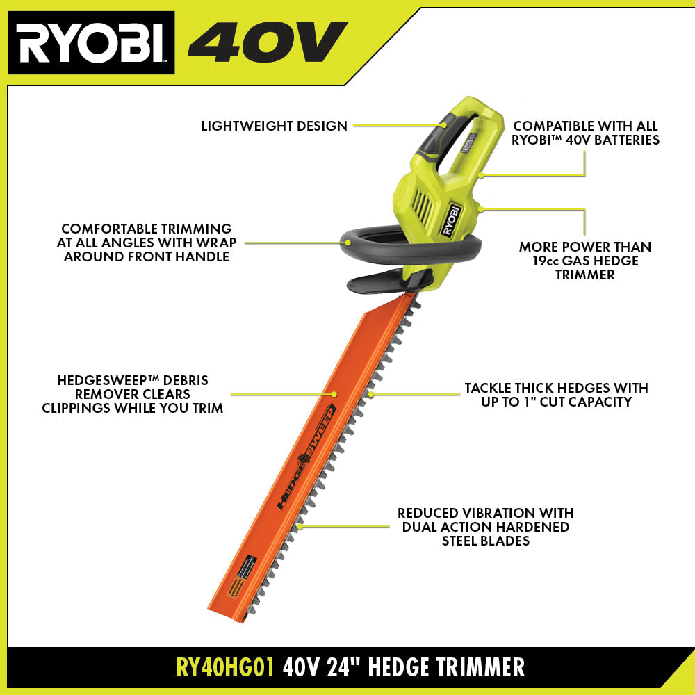 40V 24" Hedge Trimmer Kit