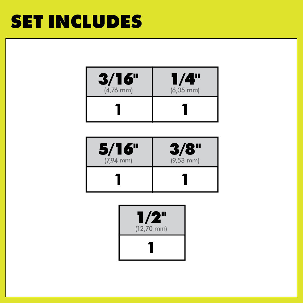 5 PC. SDS-Plus 6" 4-Cutter Drill Bit Set