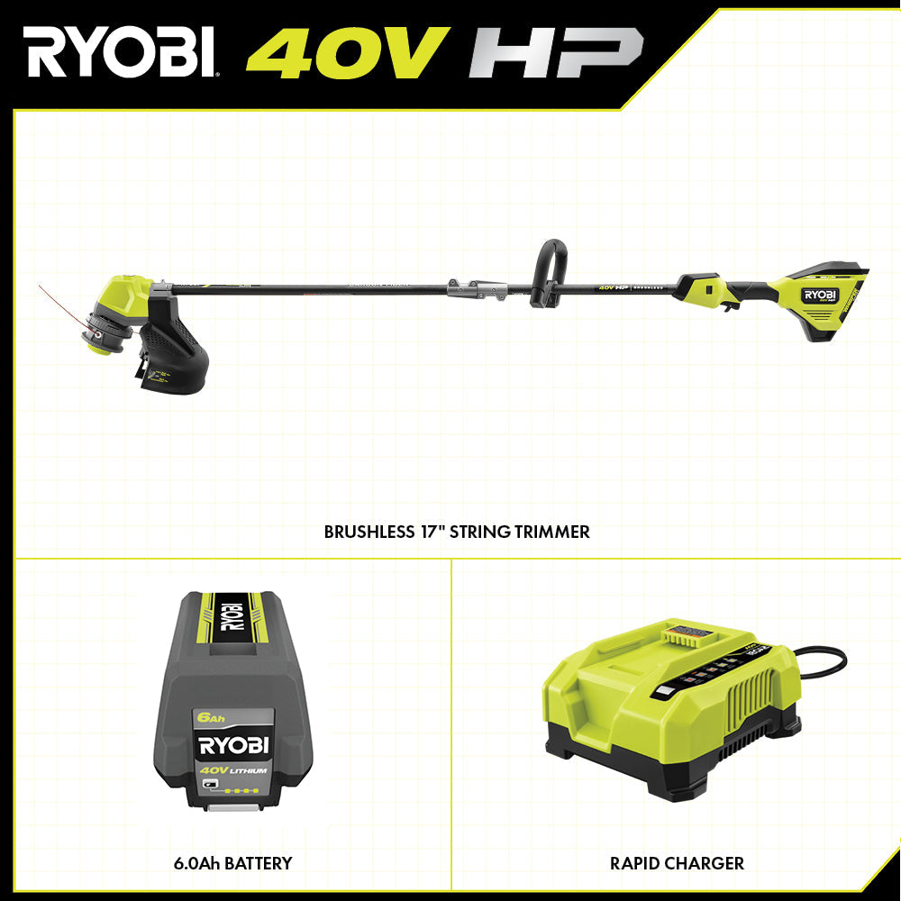 40V HP Brushless 17" String Trimmer Kit