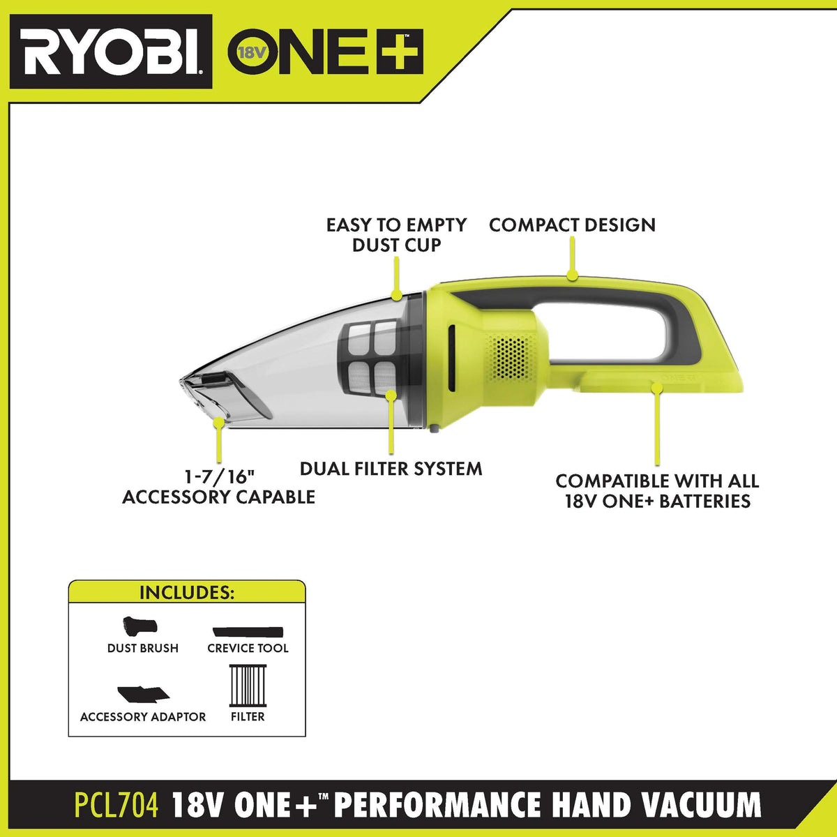 18V ONE+ Performance Hand Vacuum Kit
