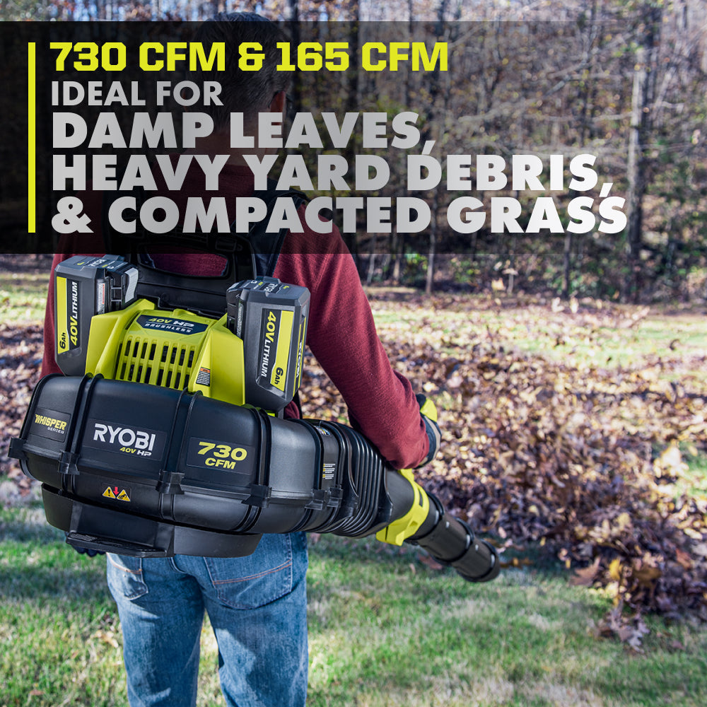 40V HP Brushless 730 CFM Backpack Blower Kit