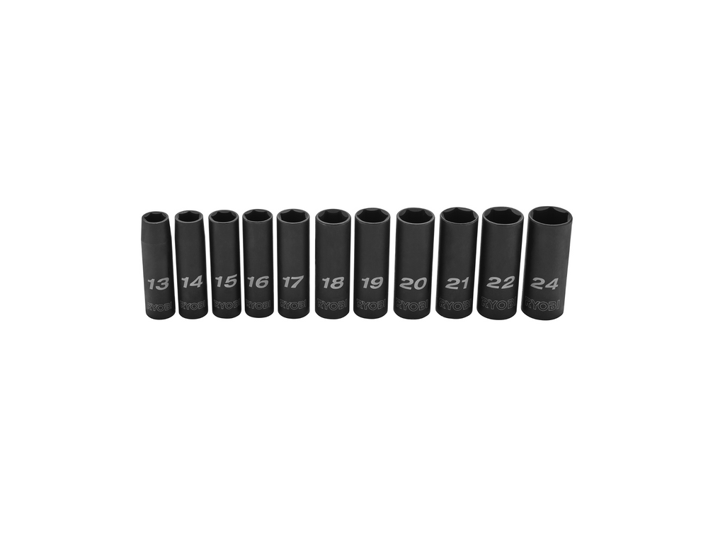 11 PC. Metric 1/2" Drive Deep Impact Socket Set