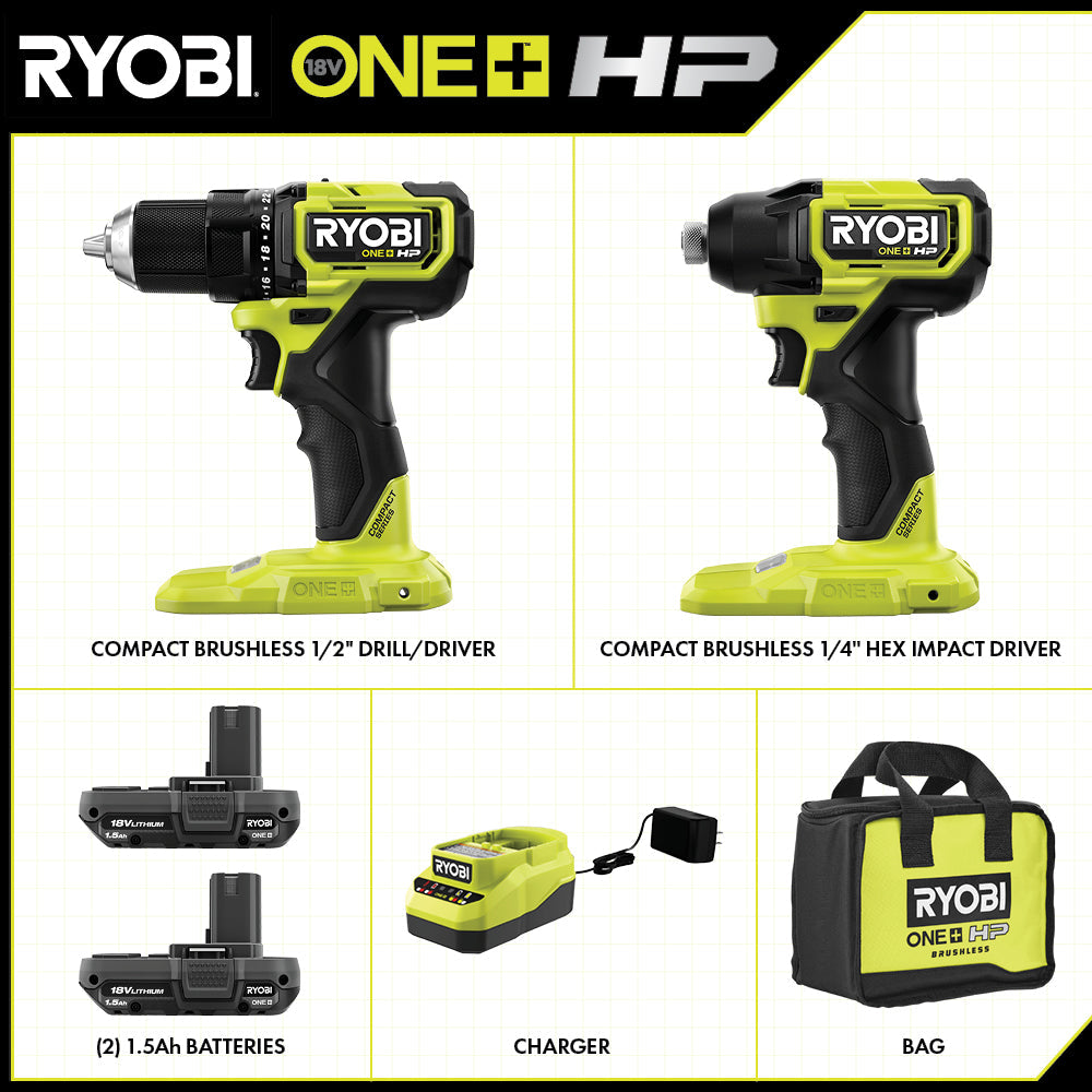 18V ONE+ HP Compact Brushless 2-Tool Combo Kit