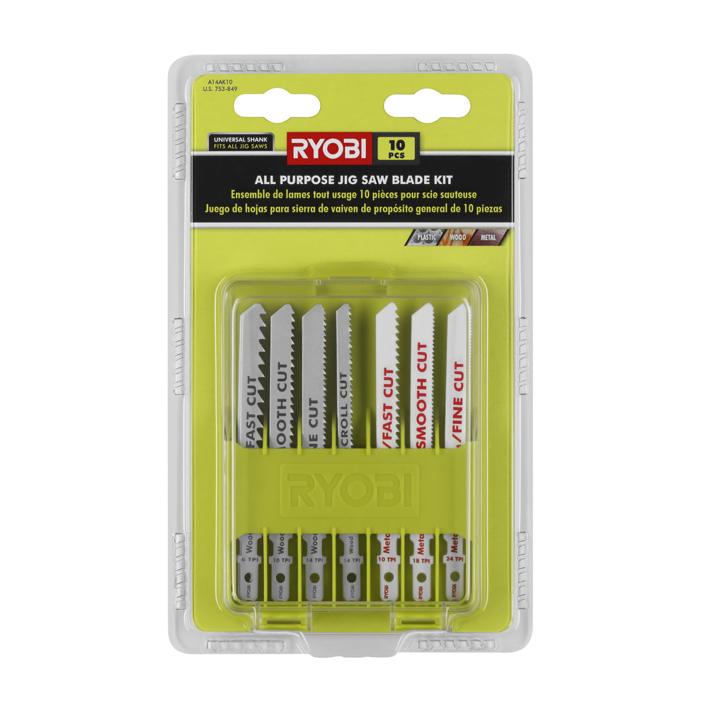 10 PC. All Purpose Jig Saw Blade Kit