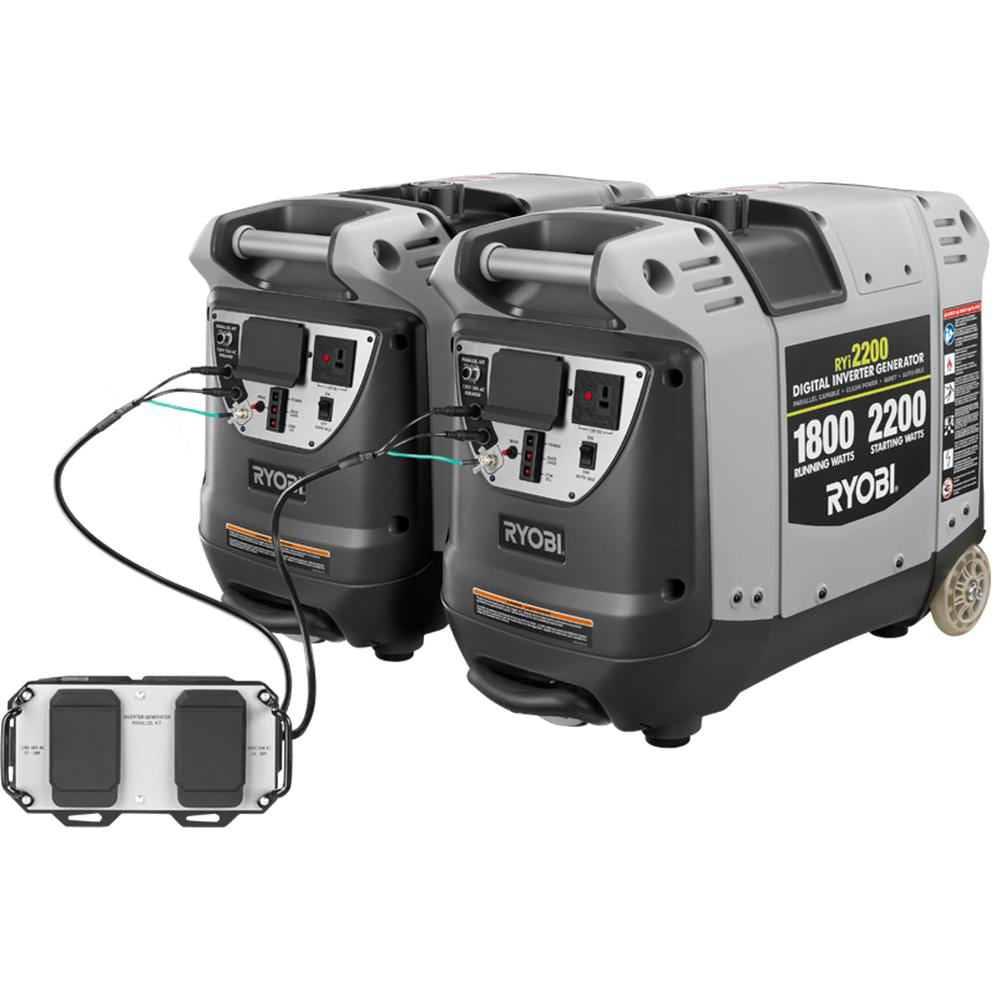 2,200-Watt Gray Gasoline Powered Digital start Inverter Generators with Parallel Combo Kit