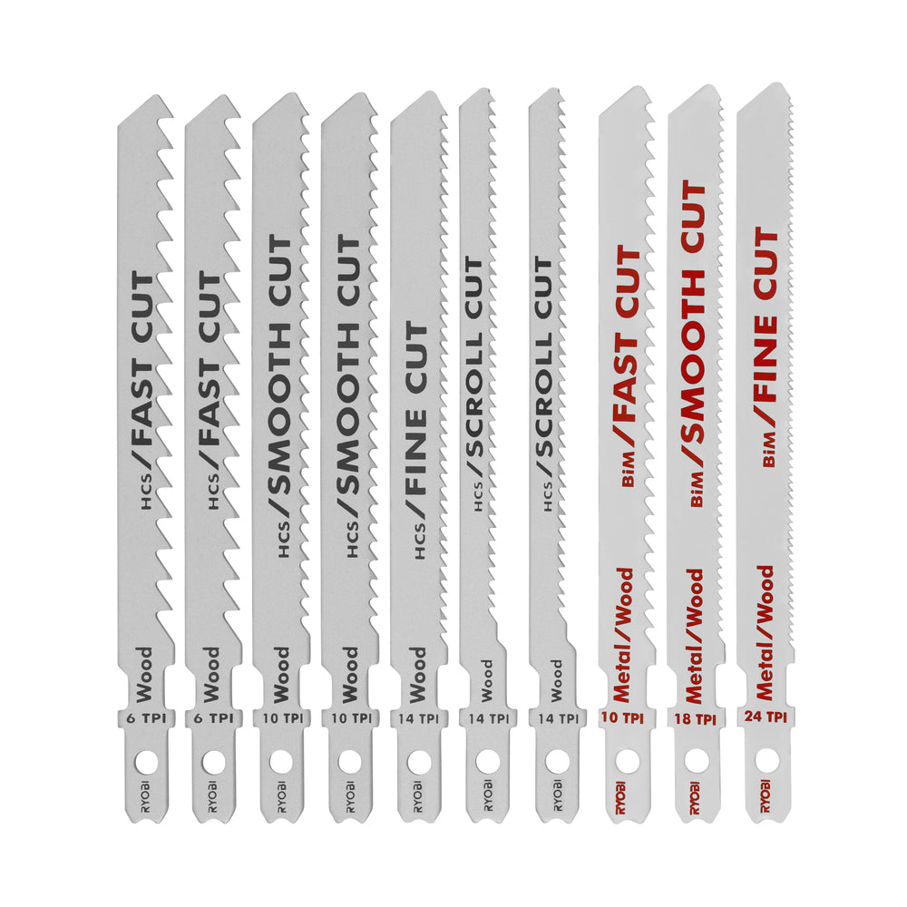 10 PC. All Purpose Jig Saw Blade Kit