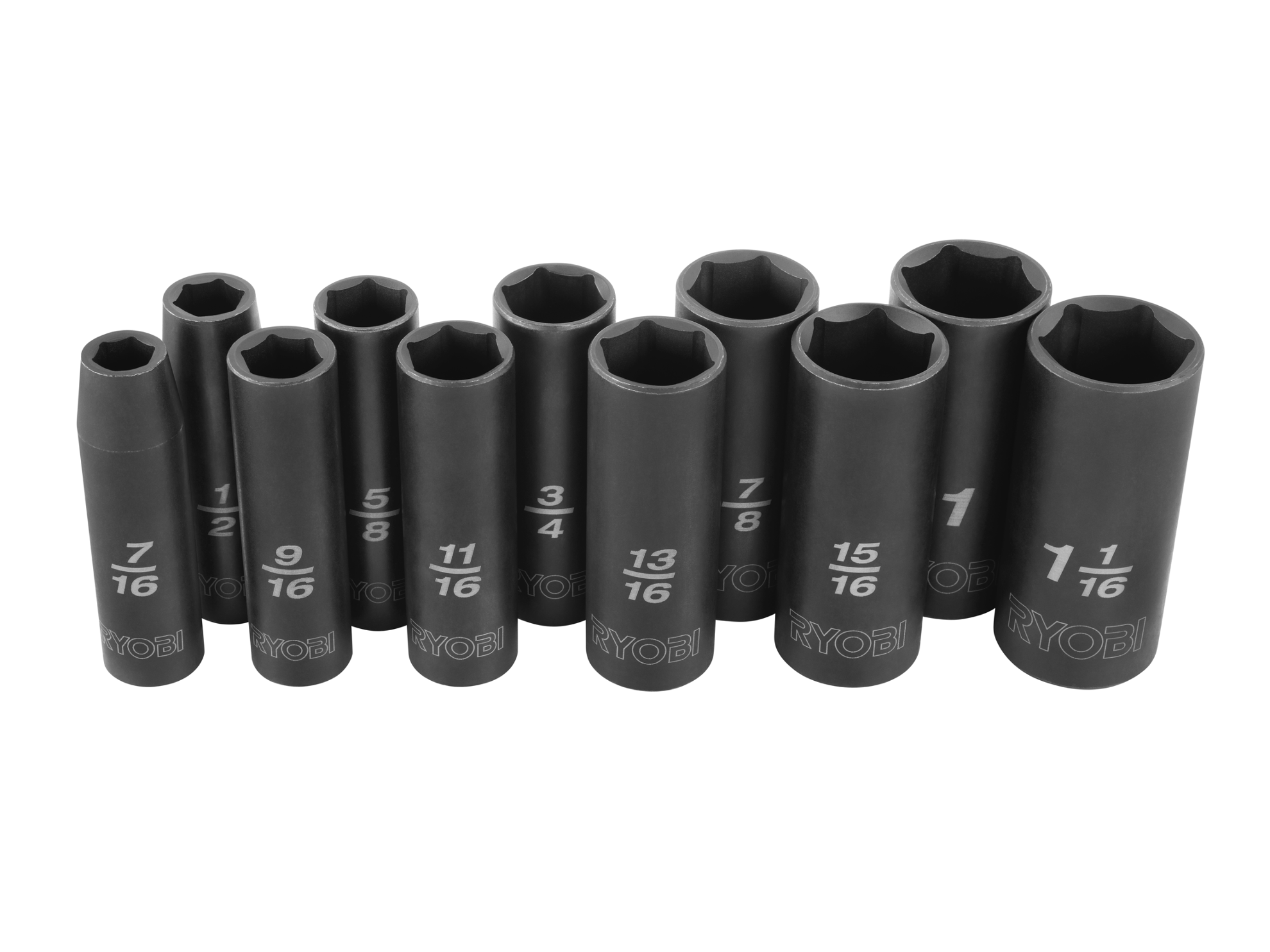 11 PC. SAE 1/2" Drive Deep Impact Socket Set
