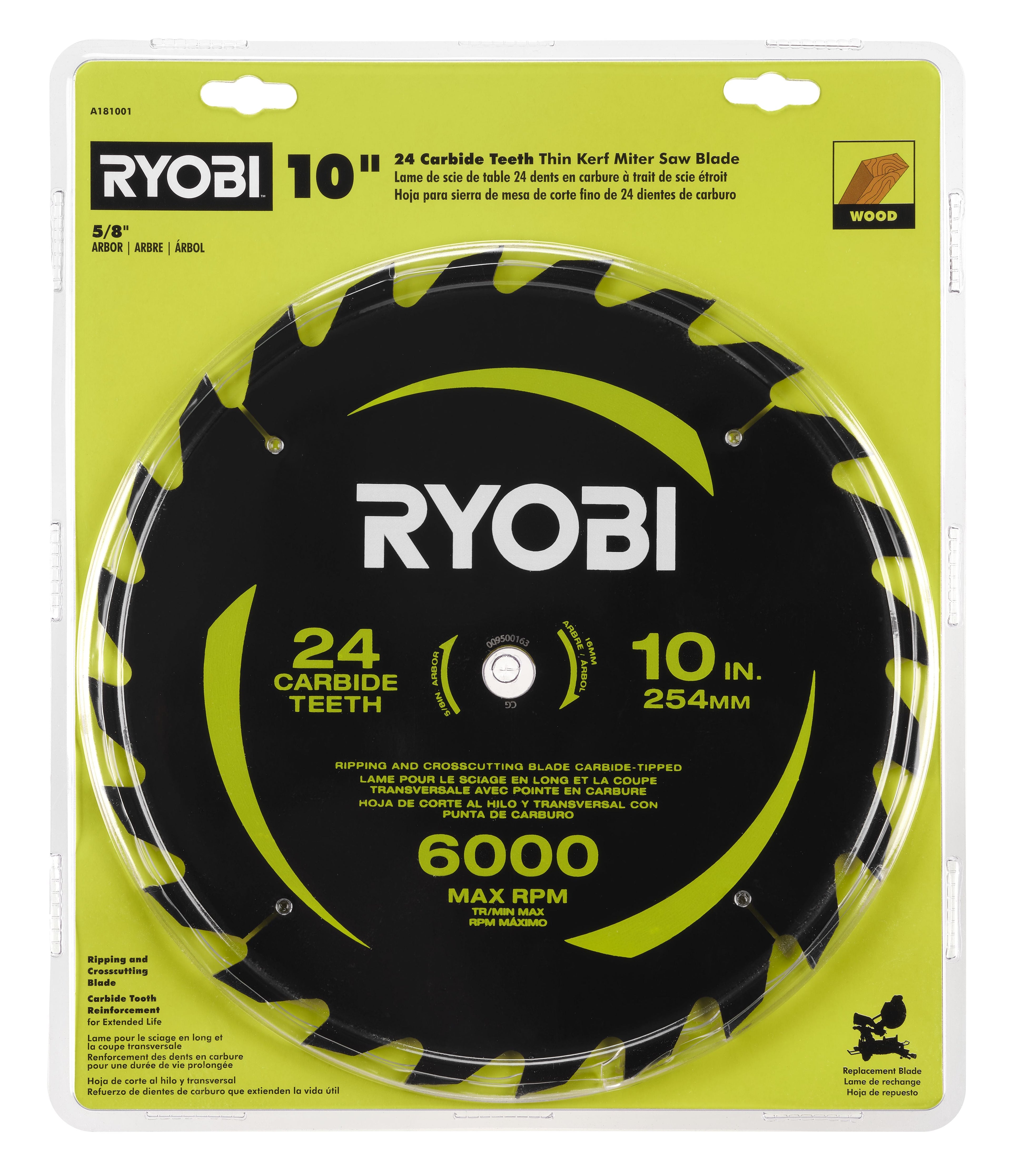 10" 24 Carbide Teeth Thin Kerf Miter Saw Blade