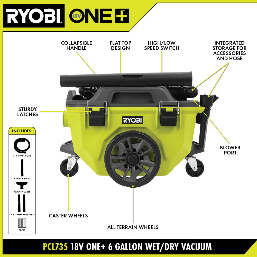 18V ONE+ 6 Gallon Wet/Dry Vacuum