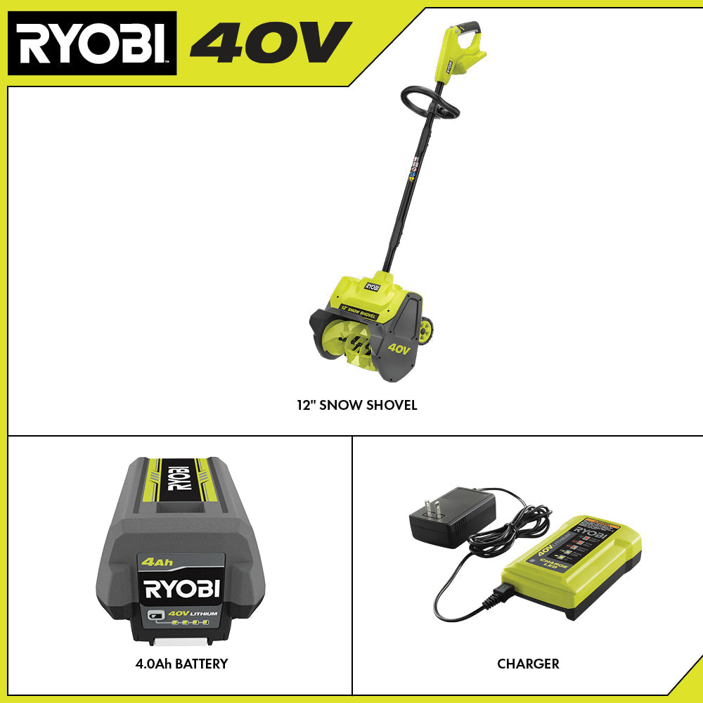40V 12" Wheeled Snow Shovel