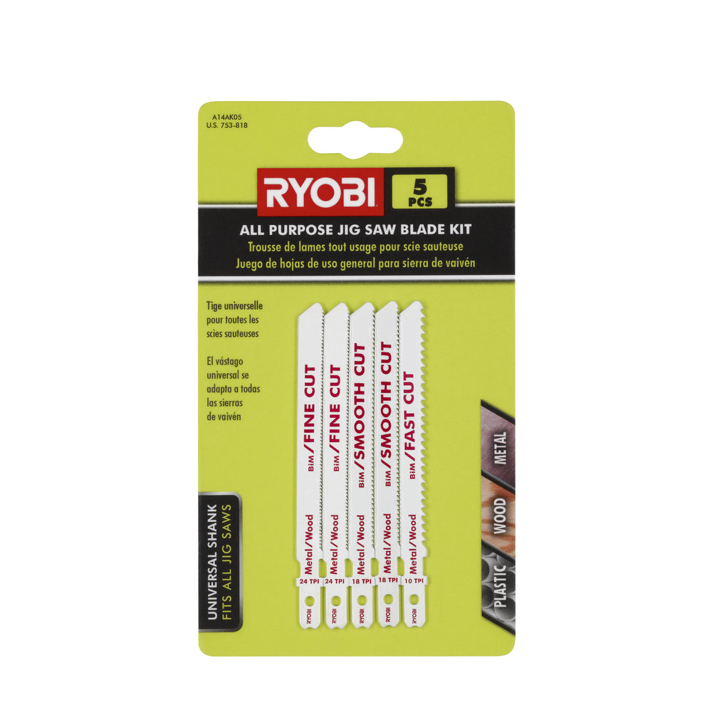 5PC. All Purpose Jig Saw Blade Kit