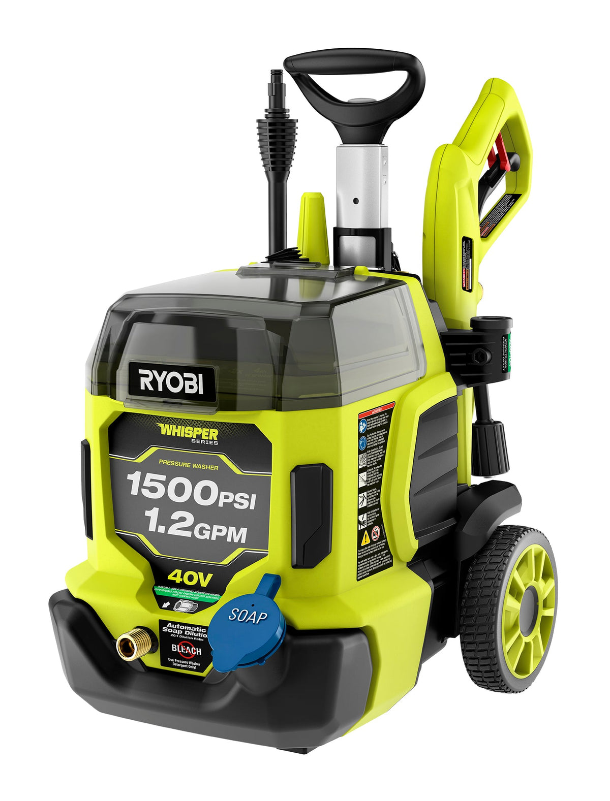 40V HP Brushless WHISPER SERIES 1500 PSI 1.2 GPM Pressure Washer
