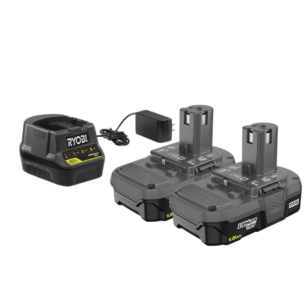 18V ONE+ 1.5 Ah Compact Battery (2-Pack) with Charger Kit
