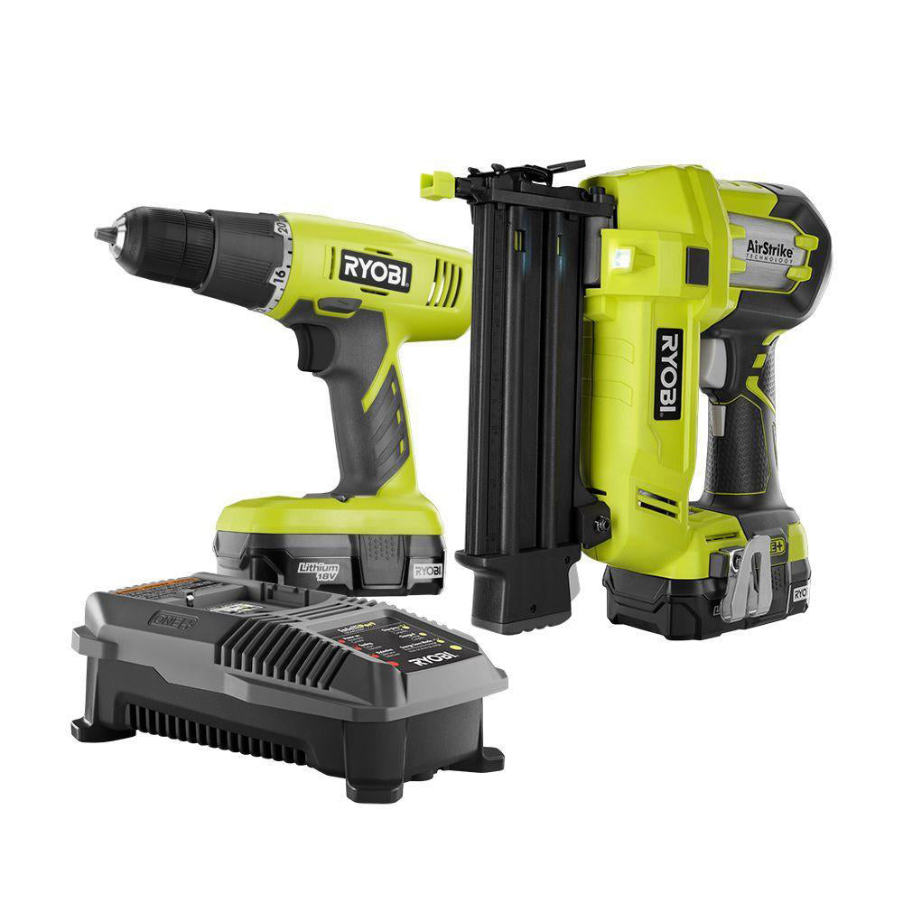 18V ONE+ 2-Tool Combo Kit with Drill/Driver, Brad Nailer, (2) 1.3 Ah Batteries, and Charger