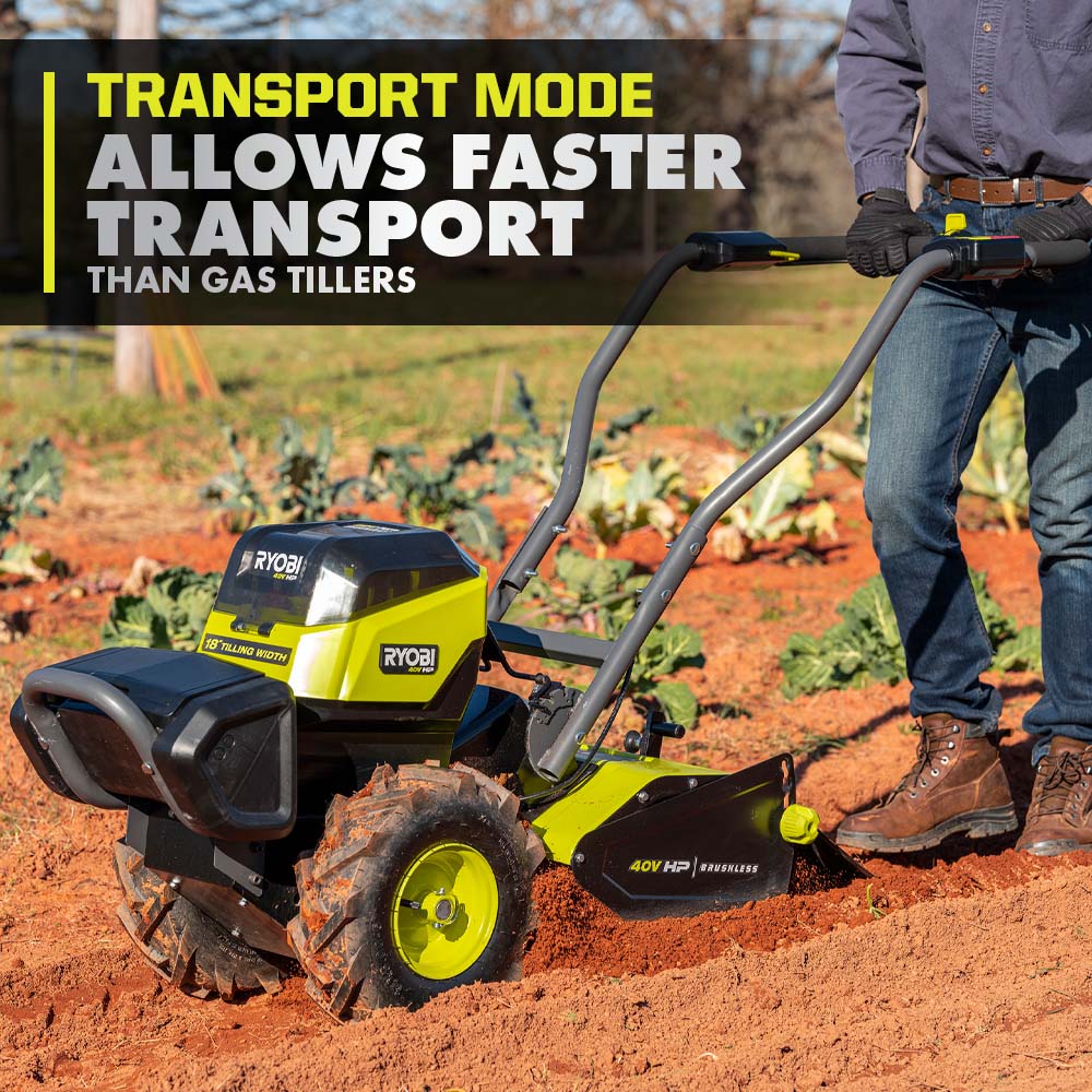 40V HP Brushless 18" Rear Tine Tiller Kit