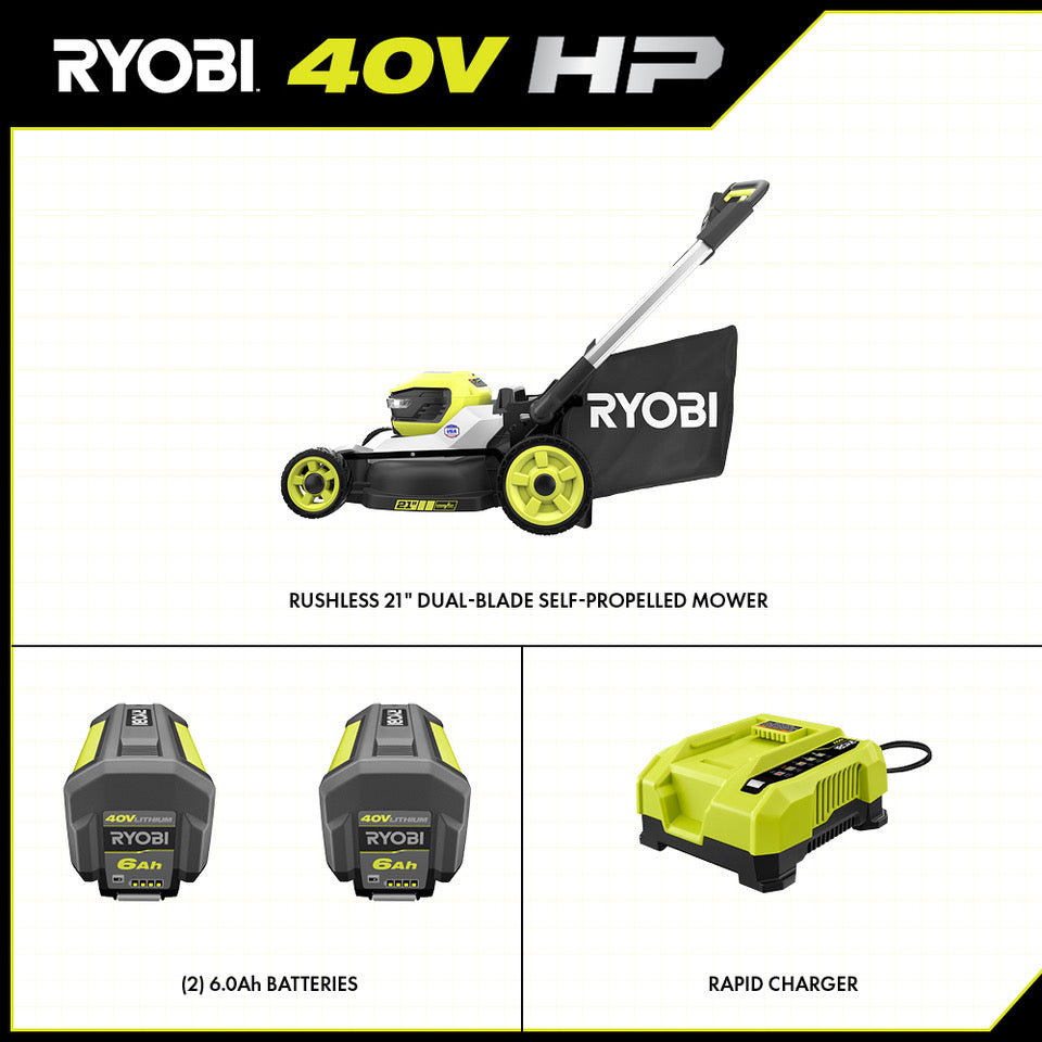 40V HP Brushless 21" Self-Propelled Multi-Blade Mower Kit