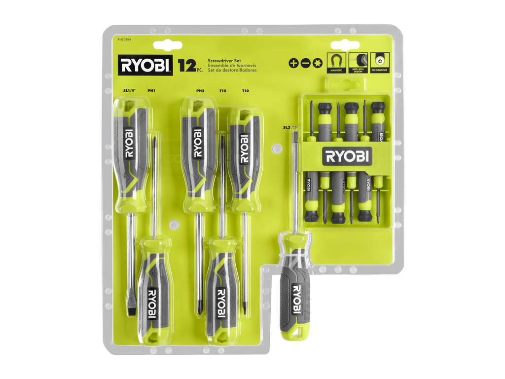 Screwdriver Set (12-Piece) with Cushion Grip Handles