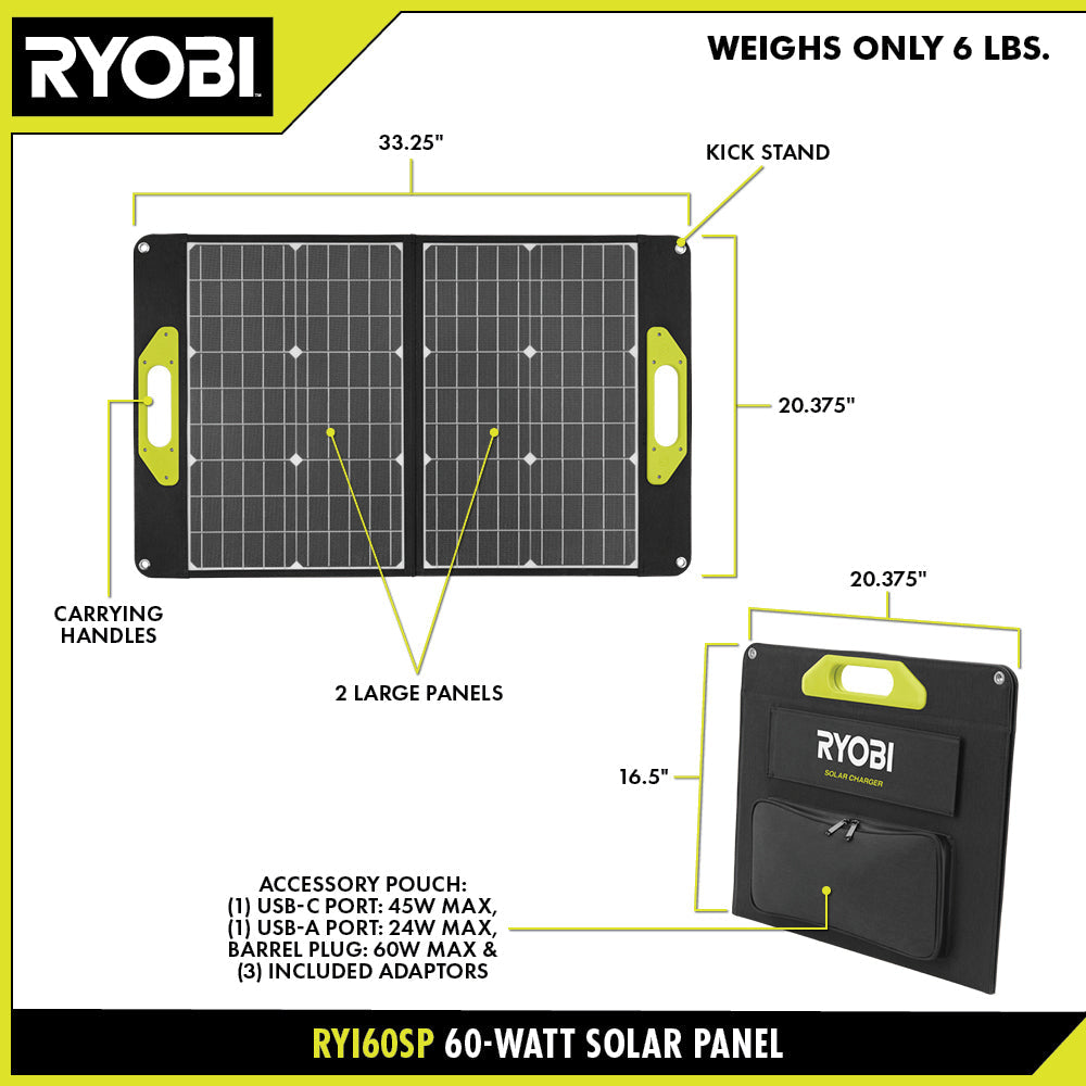 60-Watt Foldable Solar Panel