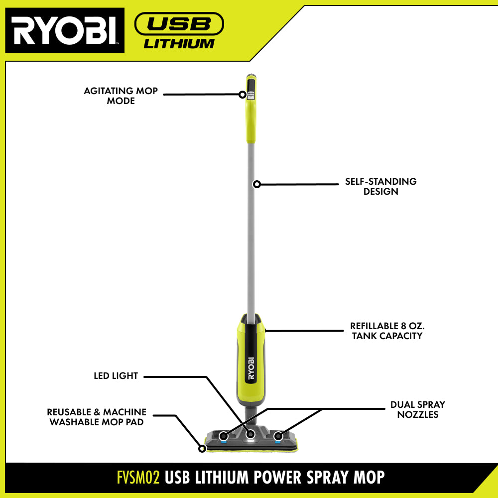 USB Lithium Power Spray Mop Kit