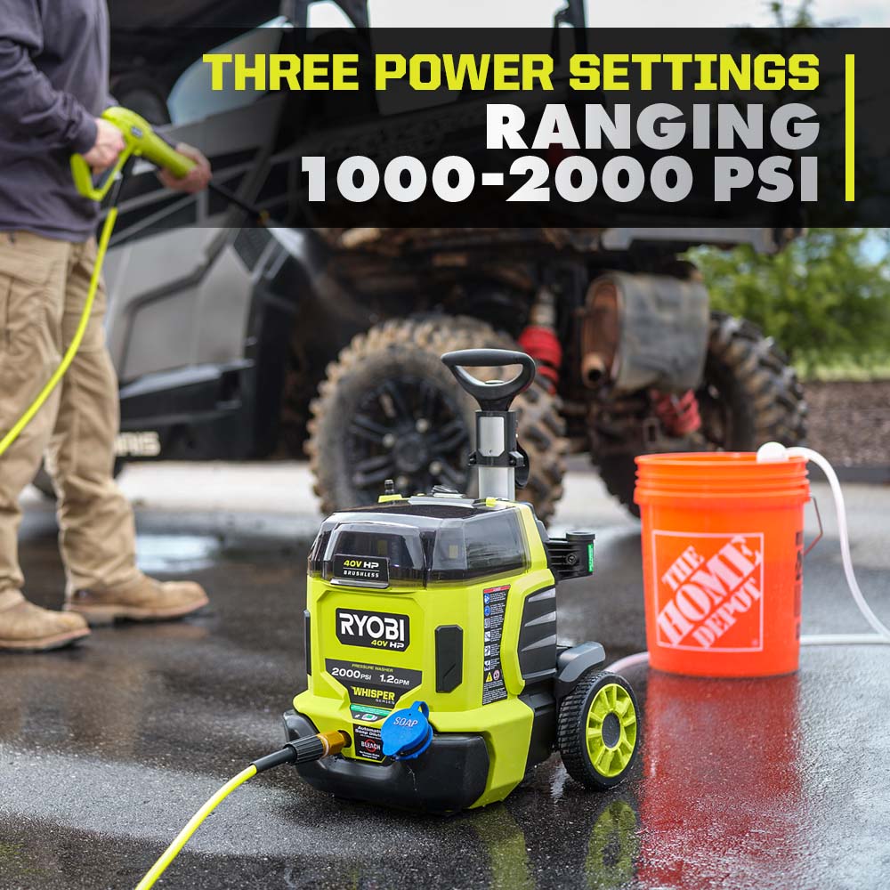 40V HP Brushless WHISPER SERIES 2000 PSI Pressure Washer
