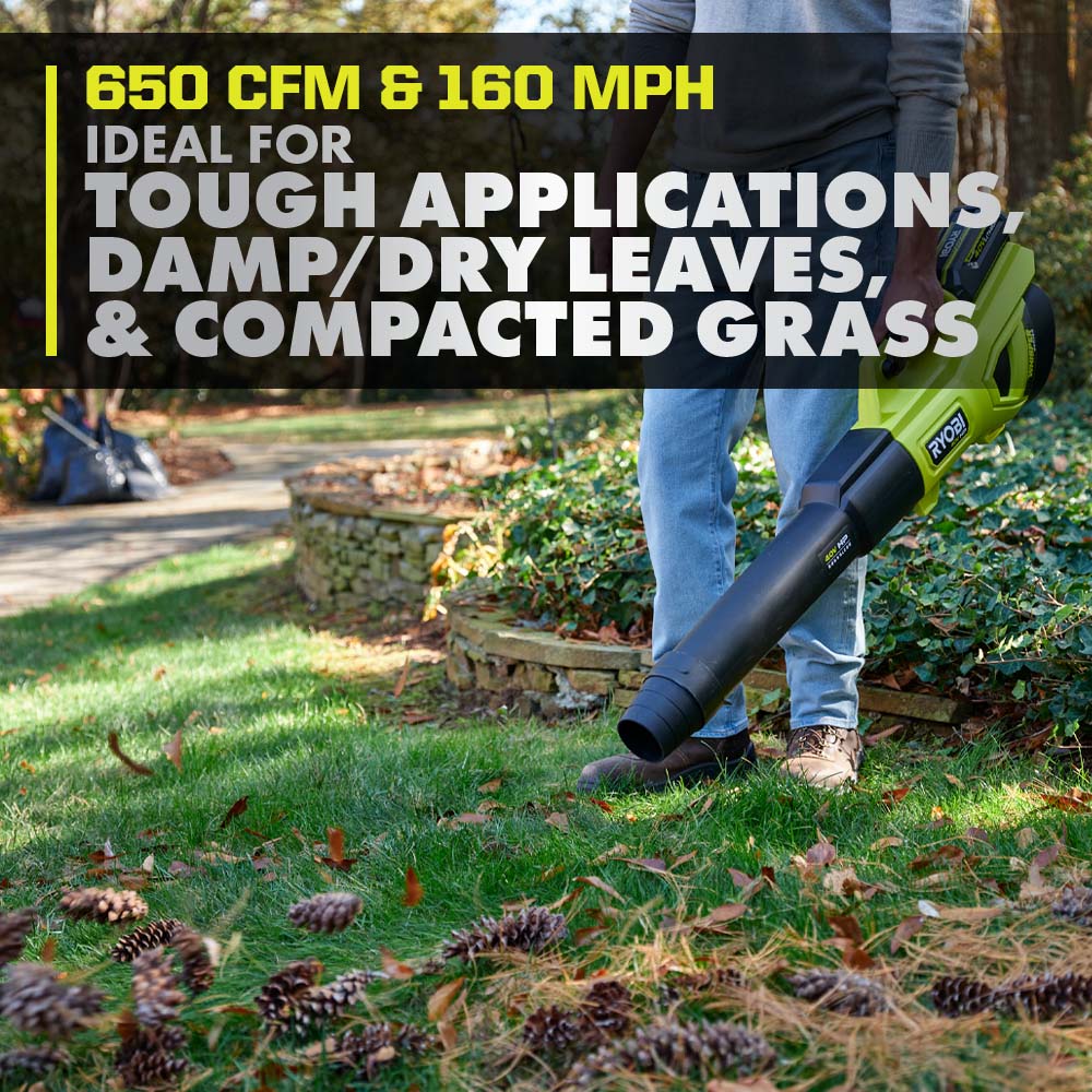 40V HP Brushless WHISPER SERIES 650 CFM 160 MPH Leaf Blower Cordless with 4.0 Ah Battery and Charger