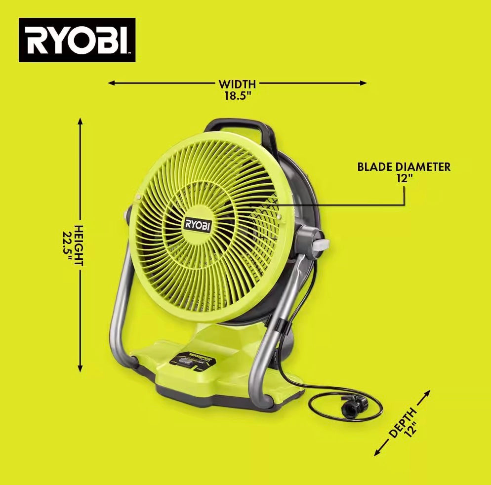 ONE+ 18V Cordless Hybrid 12" Misting Cannon Kit with (1) 4.0 Ah Battery and Charger