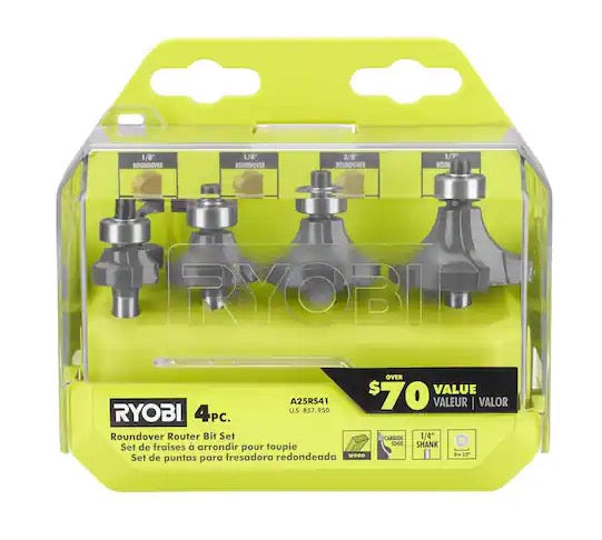 4PC Roundover Router Bit Set