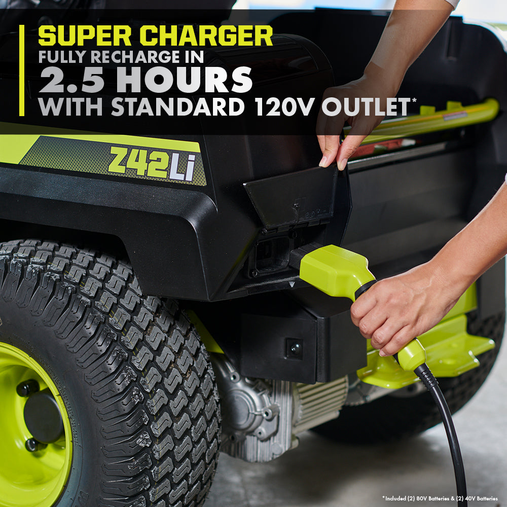 80V HP Brushless 42" Lithium Electric Zero Turn Riding Mower Kit