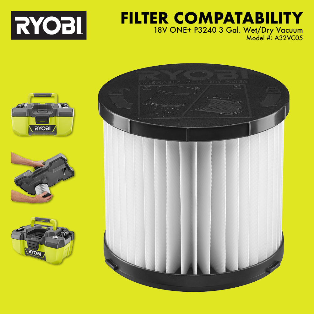 3 GAL. Wet/Dry Vacuum Replacement Filter