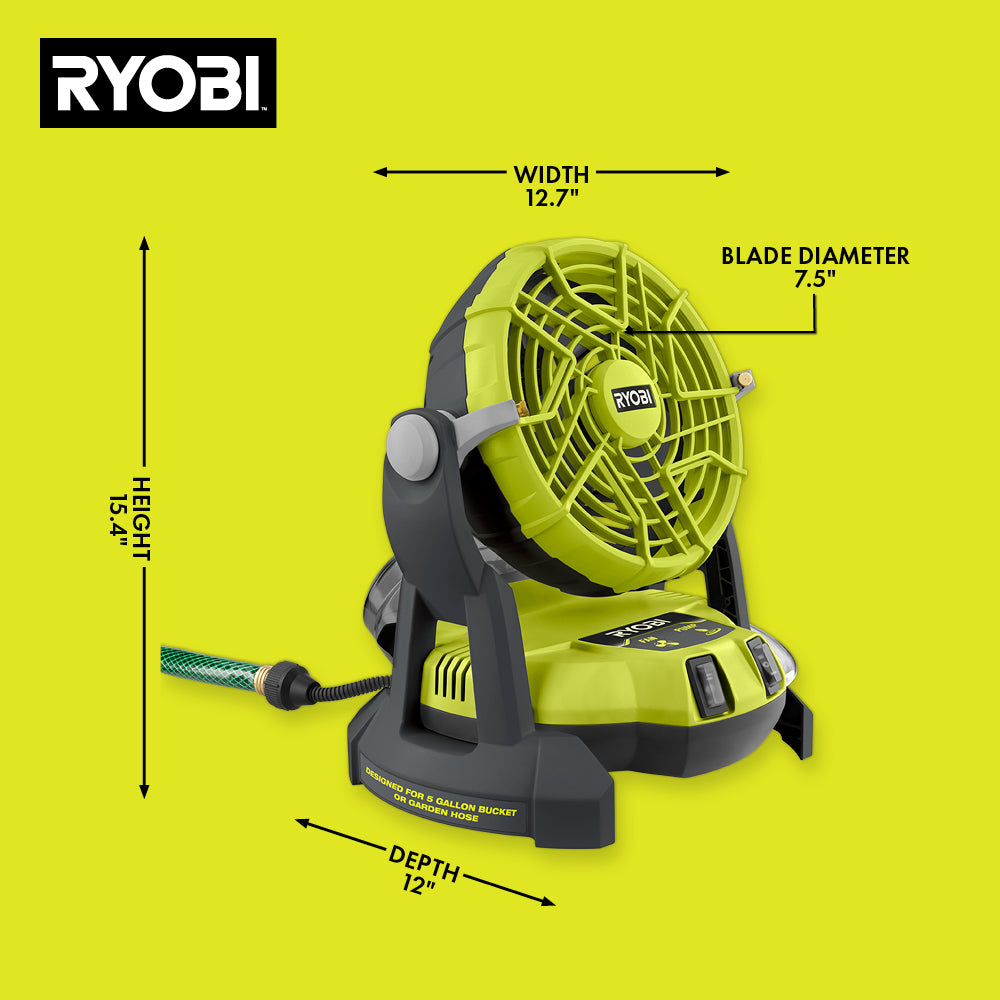 ONE+ BR Bucket Top Misting Fan