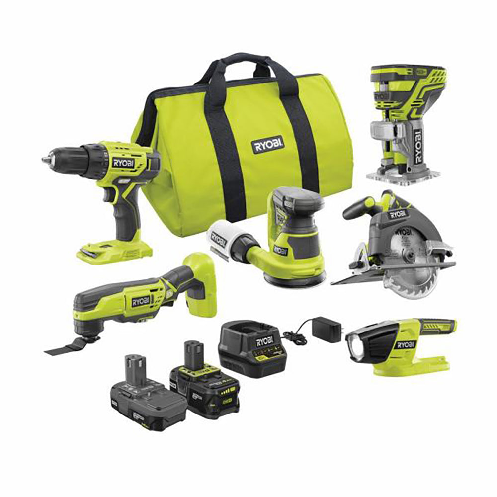 18V ONE+ 7-Tool Combo Kit with (1) 4.0 Ah Battery, (1) 1.5 Ah Battery, 18V Charger, and Bag