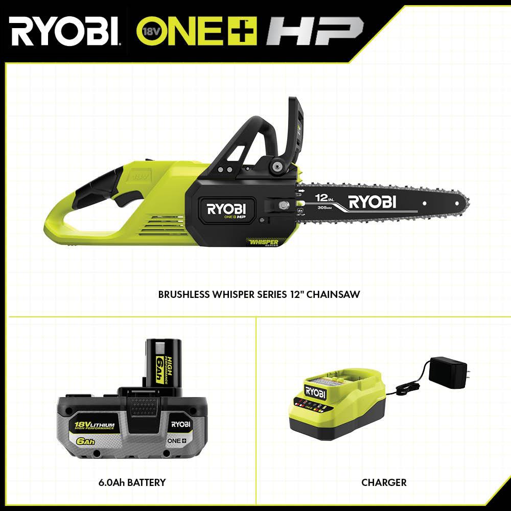 18V ONE+ HP Brushless WHISPER SERIES 12" Chainsaw Kit