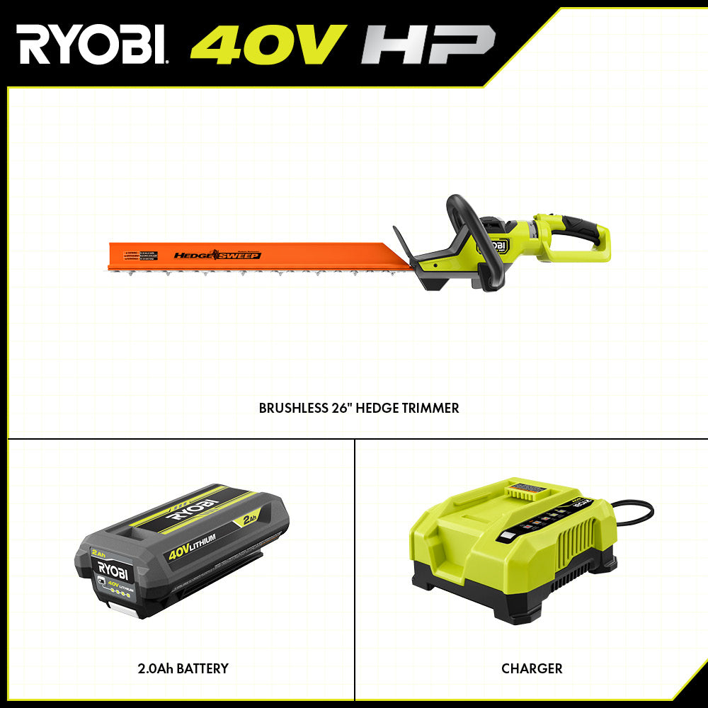 40V HP Brushless 26" Hedge Trimmer Kit