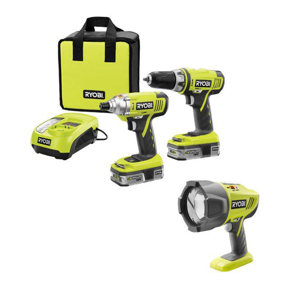 18V ONE+ Drill and Impact Kit (2-Tool) + Xenon High Beam Spotlight