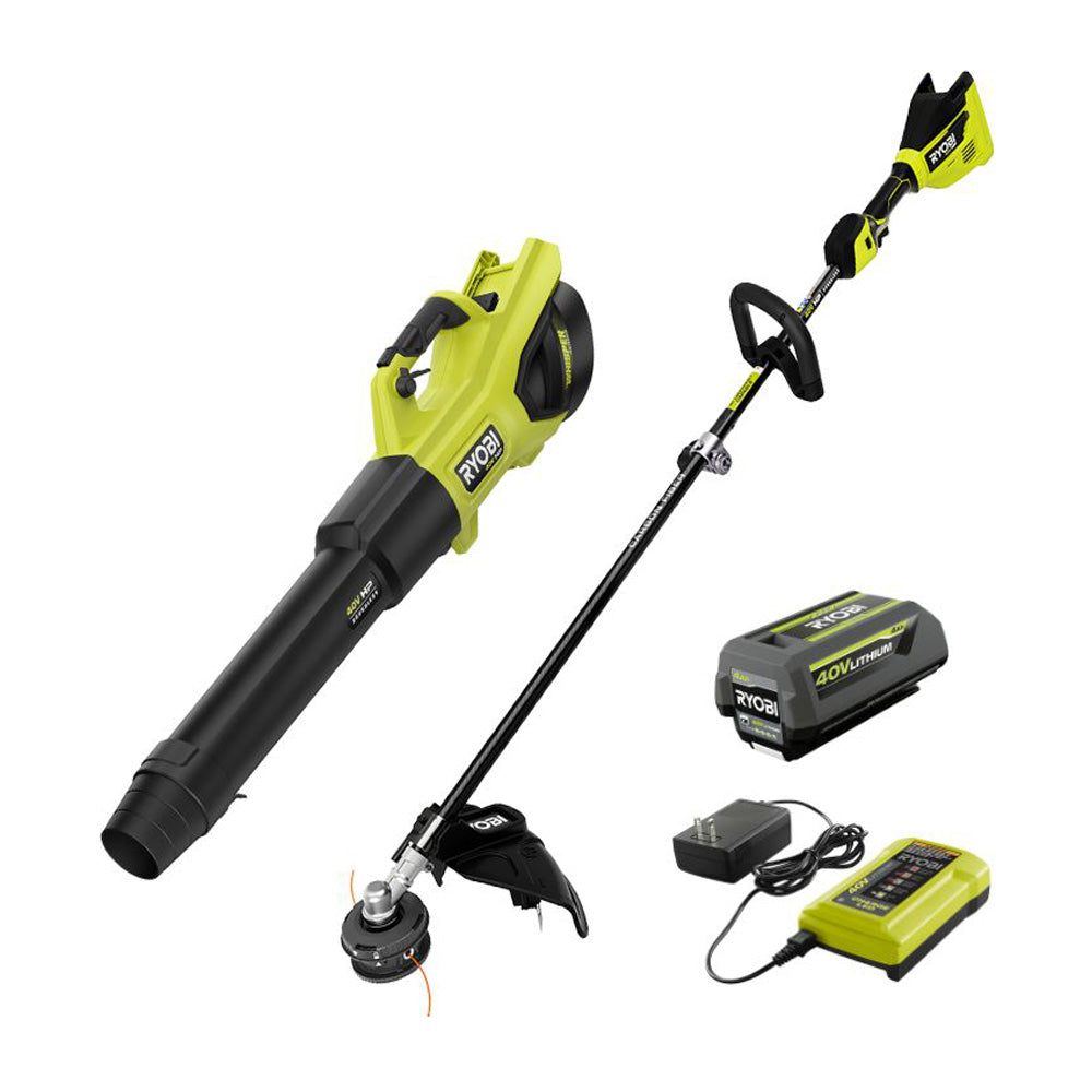 40V HP Brushless 600 CFM WHISPER SERIES Blower & 15" Carbon Fiber String Trimmer Combo Kit